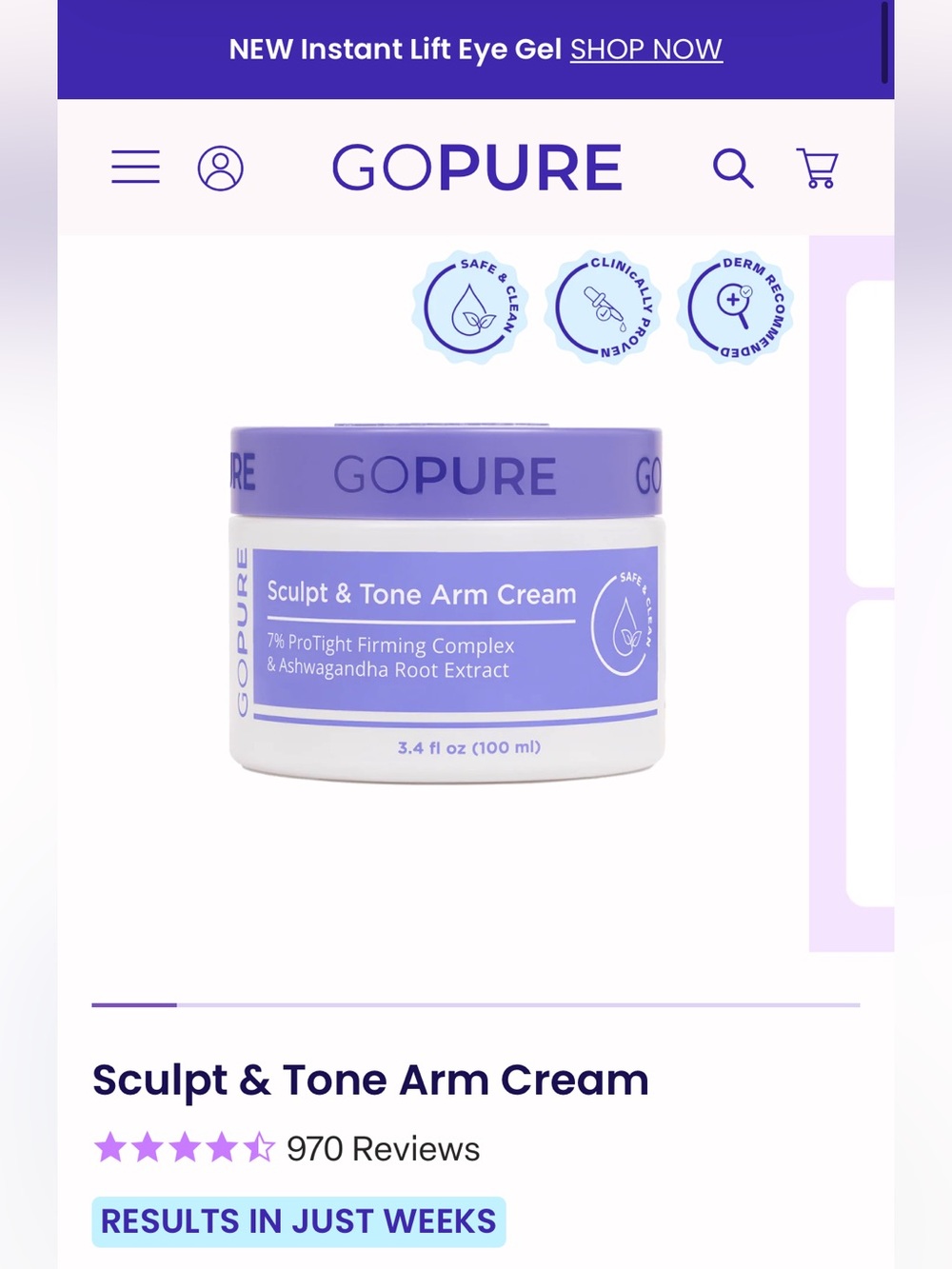GOPURE Sculpt & Tone Arm Cream